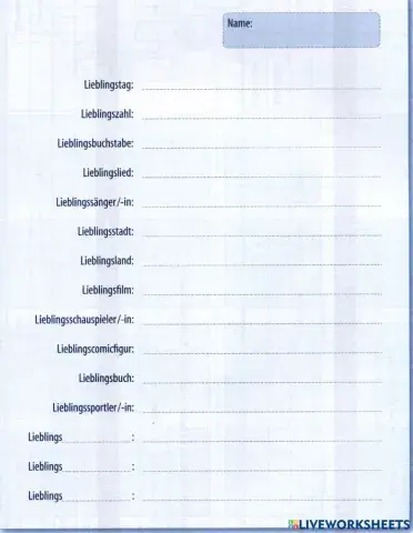 Mein(e) Lieblings...