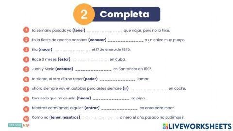 Pretérito Imperfecto VS Indefinido II