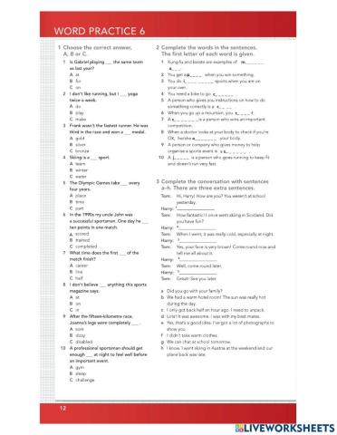 Sports - unit 6 - focus1