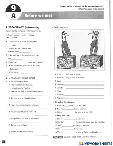 Present Perfect ( been)