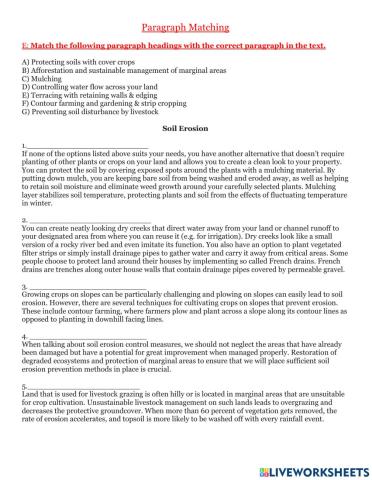 Ielts reading paragraph matching