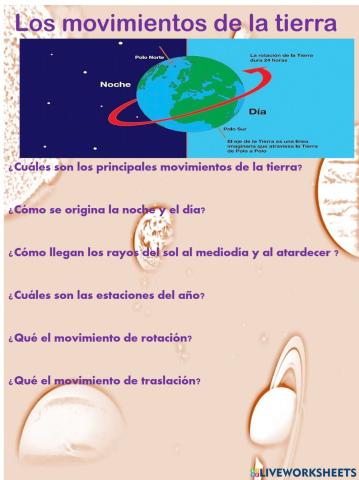 Los moviemientos de la tierra