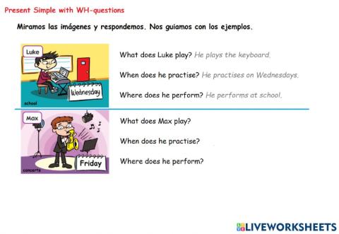 Present simple with WH-questions