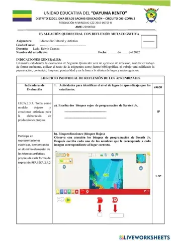 Examen de Educación Cultural y Artística