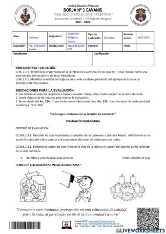 Evaluación 2 EGB