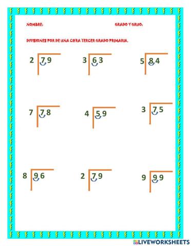 Divisiones de una cifra