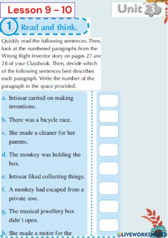 Grade 8 S 1 Unit 3 Lessons 9 - 10 SB Pages 29 -30
