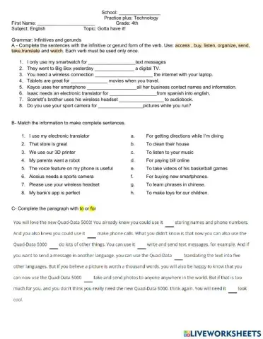 Infinitives and gerunds