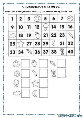 Sequência numérica até 40