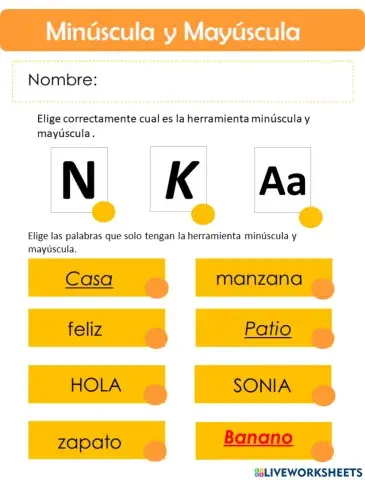 Minúscula y Mayúscula