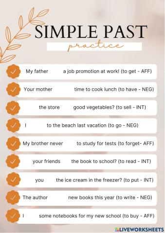 Simple past practice