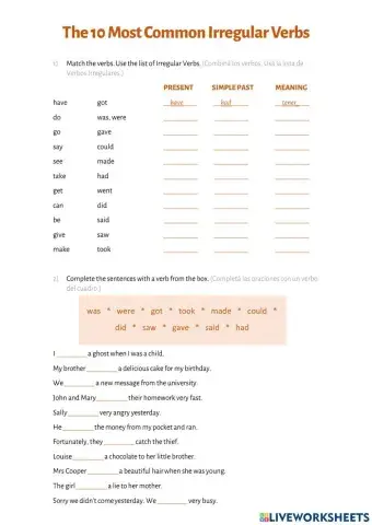 The 10 Most Common Irregular Verbs