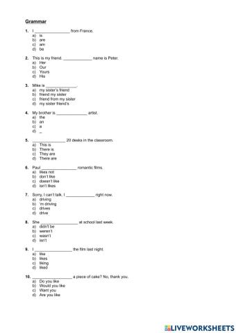 Quick placement test