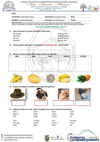 Examen Lengua Kichwa Elemental