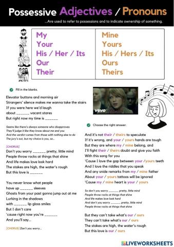 Possessive adjectives and pronouns
