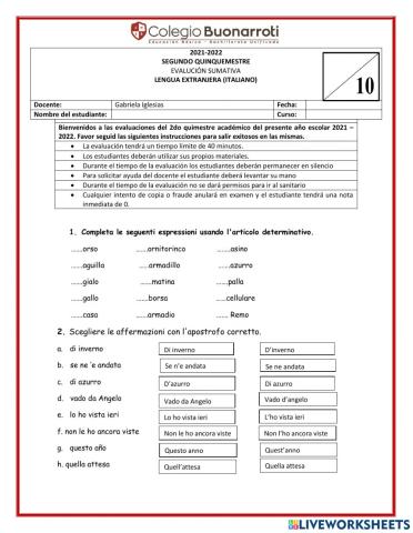 Evalaucion quimestral