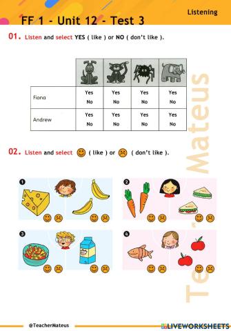 FF 1 - Unit 12 - Test 3 - Listening