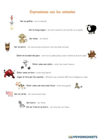 Expresiones con los animales