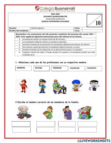 Evalaucion quimestral