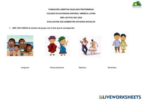 Evaluación quimestral 5EGB adaptado