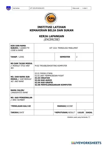 Kerja Lapangan Penyelenggaraan Komputer 2