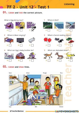 FF 2 - Unit 12 - Test 1 - Listening