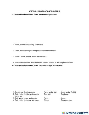 Writing: Information transfer