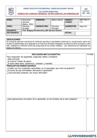 Examen de estudios sociales