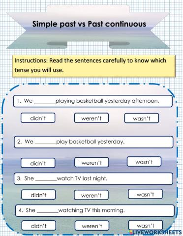 Simple past vs Past continuous