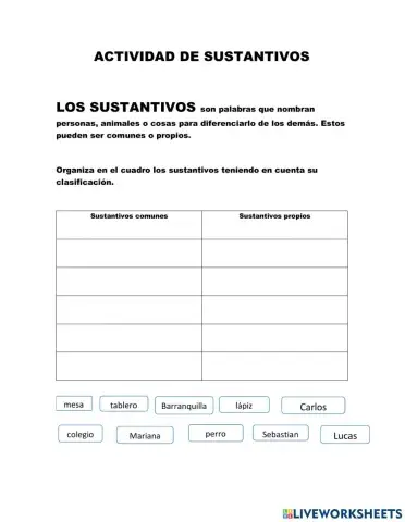 Los sustantivos