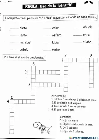 Palabras con bi, bis