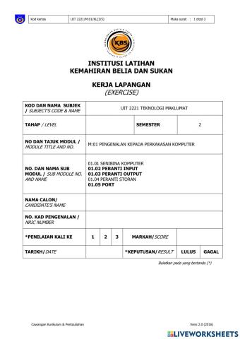 Kerja Lapangan Pengenalan Perkakasan Komputer