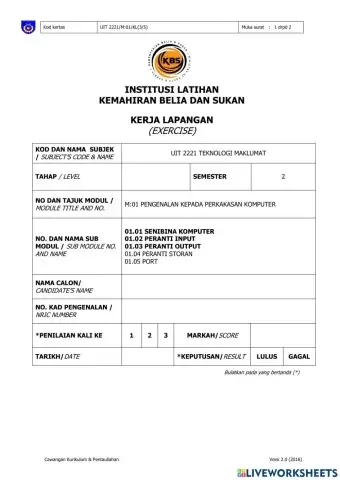 Kerja Lapangan Pengenalan Perkakasan Komputer 2