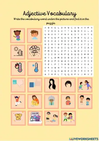 Adjectives Wordsearch