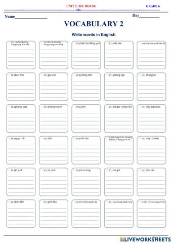 English 6.1 - unit 2 - vocabulary 2