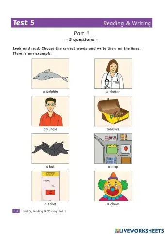 Plus Movers- Test 5- Part 1-4