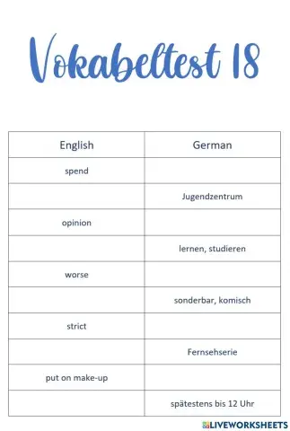 Vokabeln 18