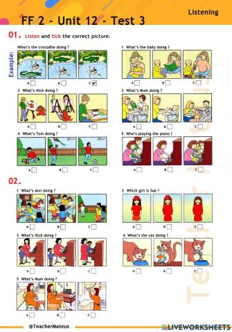FF 2 - Unit 12 - Test 3 - Listening