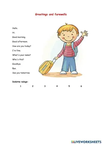 Greetings and farewells