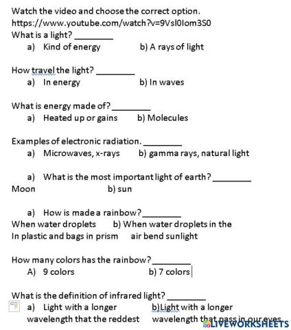 Light properties
