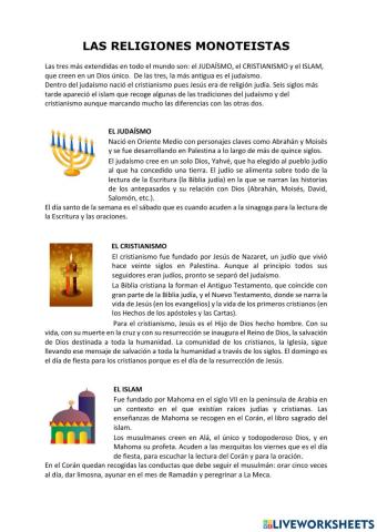 Religiones monoteista