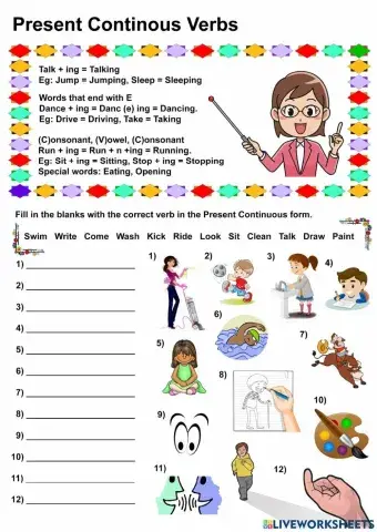 Present Continous Verbs