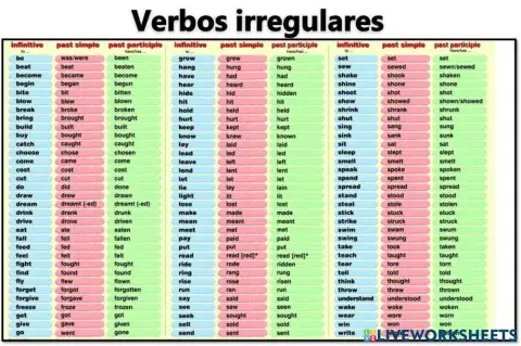 Irregular verbs