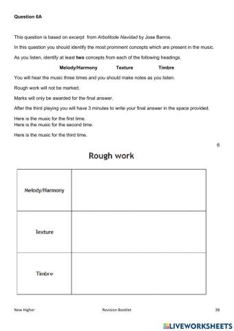 Higher q 6 practice questions