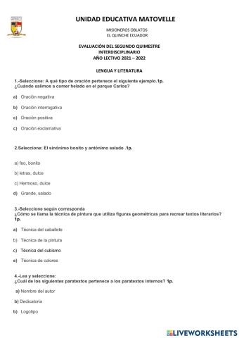 Ev lengua y literatura