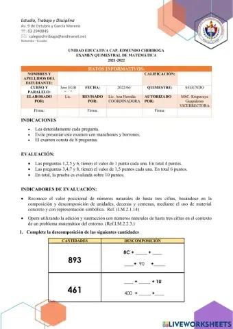 Evaluación Matemática