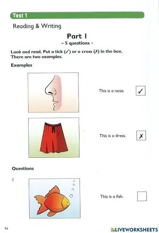 Pre starters test 1 R&W