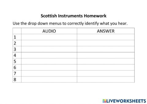 Scottish Instruments Homework