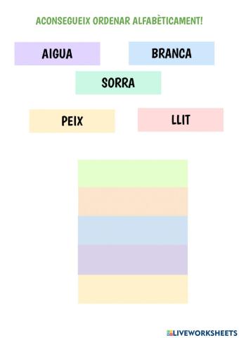 Ordena alfabèticament!