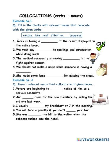 Collocations(verb + noun)